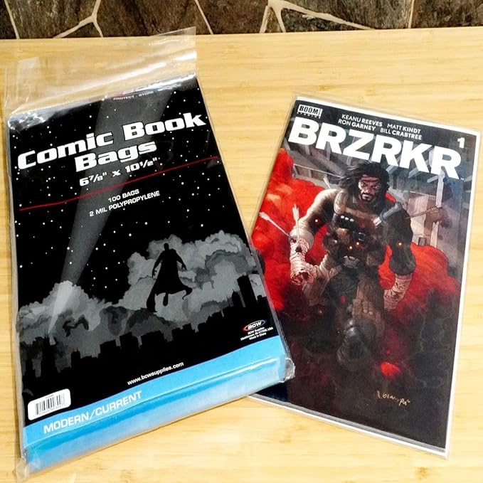 BCW Current Comic Bags (400 Pack) – Acid-Free BCW Comic Book Bags for Modern Comics | Crystal Clear Comic Book Sleeve Protection | 6 7/8 x 10 1/2