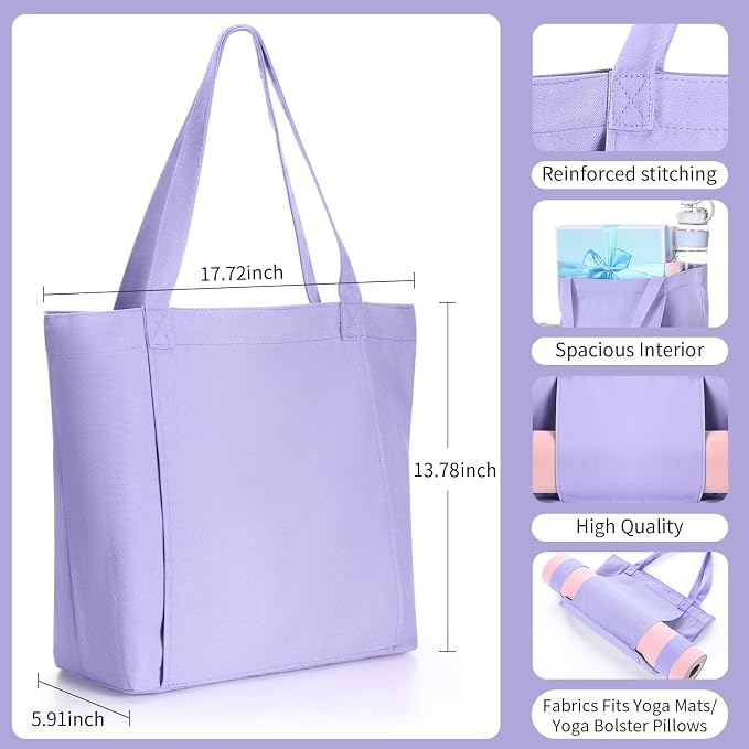 Halloscume Yoga Bag Set for Women Including Yoga Mat Tote Bag, Booty Resistance Bands, Non Slip Sports Socks Silicone Ties for Pilates Travel Workout Office Home Gym