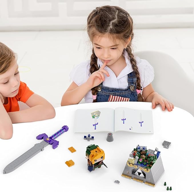The Master Sword Building Kit with Link Action Figures Building Set, BOTW 2 in1 Micro Hyrule Building Blocks Set, Birthday Party Decorations Supplies, Gifts for Fans Kids Adults