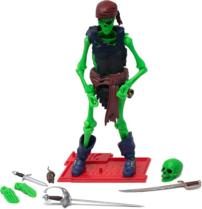 Boss Fight Studio Epic H.A.C.K.S. Red Sonja Deluxe Action Figure with Grim Spectre, Pirate, Gladiator, and Barbarian Skeletons, Set of 5 Highly Articulated Figurines, Interchangeable Accessories, 1:12