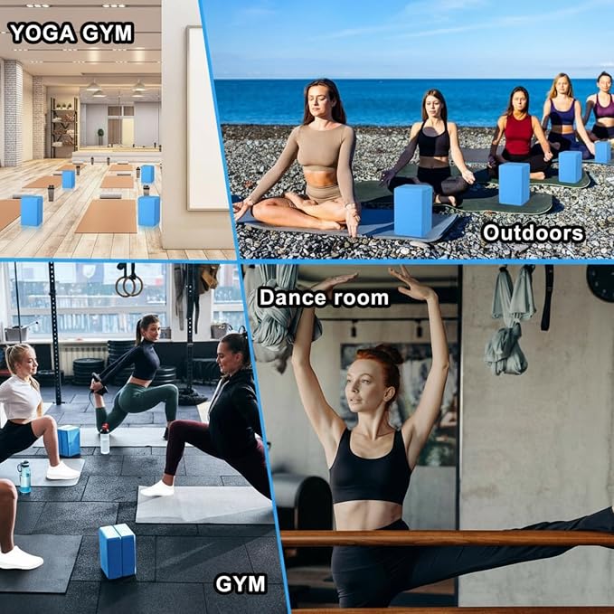 Honoson 20 Pcs Yoga Blocks Bulk 9''x6''x3'' High Density EVA Foam Blocks for Exercise Pilates Meditation, Lightweight Non-slip Surface, Improve Strength Balance Flexibility