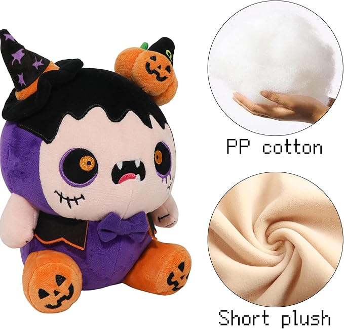 Halloween Monster Plush,Witch & Pumpkin Devil Plush,Soft Halloween Stuffed Animal Scary Plushies for Decor,Gifts & Movie Nights