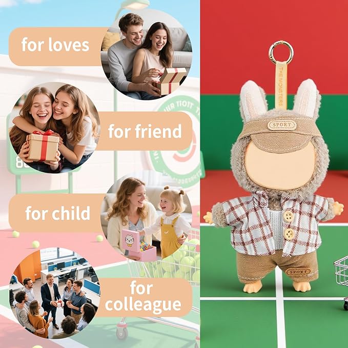 Coolcandy 17cm Doll Clothes for Doll, Fashionable Dolls Outfit with Accessories Suit, Stylish Adorable Dolls Clothes Set, Soft Fabric, Detailed Stitching(Doll Not Included)