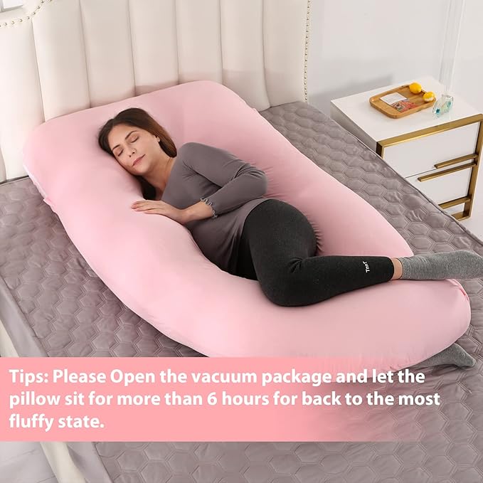 Victostar Pregnancy Pillow,57 inches U Shaped Maternity Pillow with Removable Cover Full Body Pillow Support for Back, HIPS, Legs, Belly