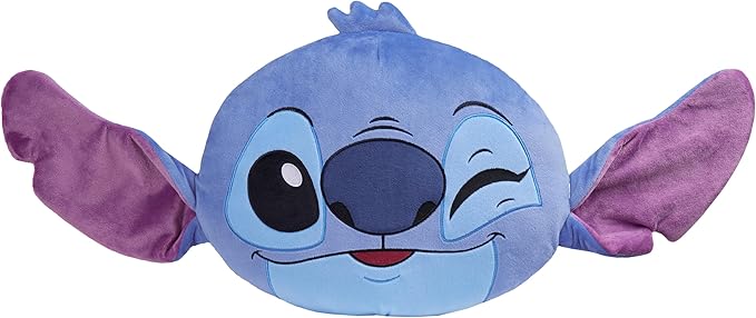 Disney Stitch 3D Plush Cushions for Bed Travel, Cute Cuddle Pillow Stuffed Character Pillow, Bedroom Accessories, Room Decor, Gifts for Kids (Blue/Purple Stitch, L14.17 x W11.81)