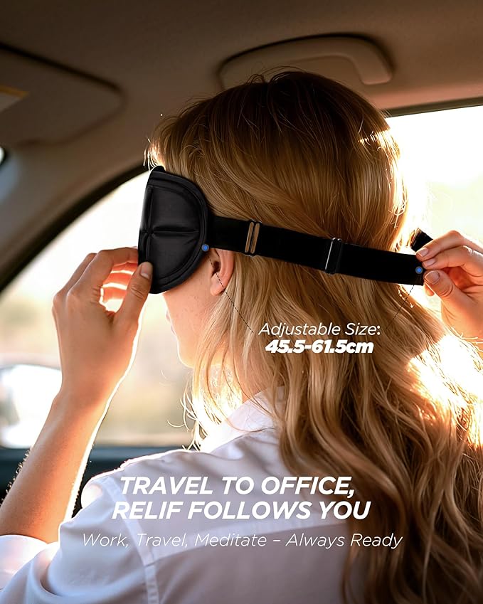3D Cooling Sleep Mask with Double Coldfocus Gel - Frozen Cold Gel Eyes Mask with Contoured Blackout Hot & Cold Therapy for Women, Men Sleeping on Airplane Traveling for Migraine, Dry Puffy Eyes,1 Pack