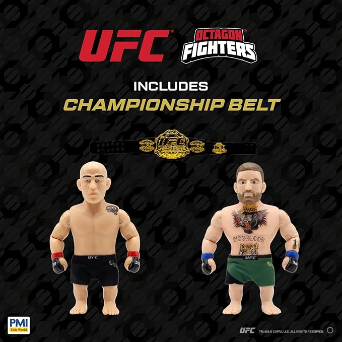 UFC 4.5-Inch Articulated Action Figures Legendary Fights 2-Pack Mystery Assortment – Includes 2 Fighters, Accessories and Championship Belt | Official UFC Collectible by PMI – Random 1 of 3