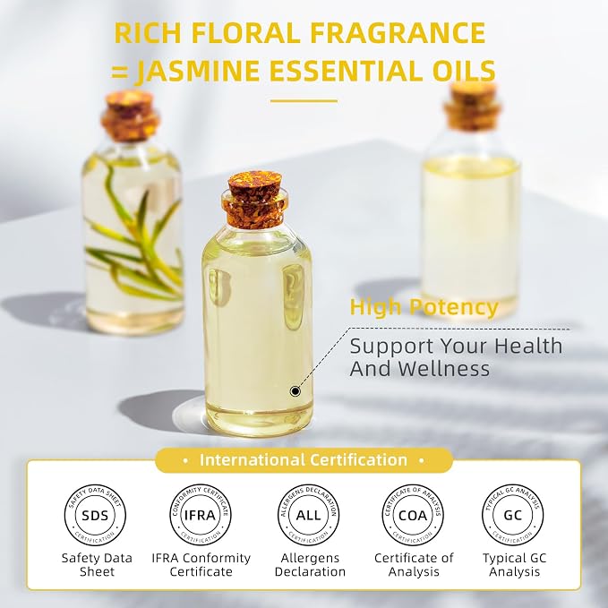 HIQILI Jasmine Essential Oil - 32 Fl Oz/1000 ML | Jasmine Oil for Diffuser, Perfume, Shampoo, Aromatherapy