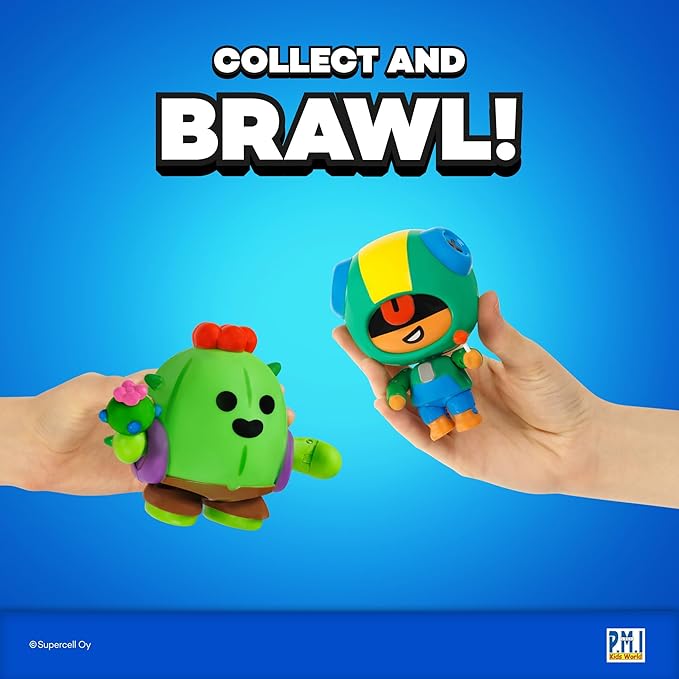 P.M.I. Brawl Stars Action Figure | 4.5" Collectible Toy with Movable Arms & Legs | Includes Leon, Crow, Spike, or Colt (Random) | Official Licensed Merchandise for Gamers & Fans