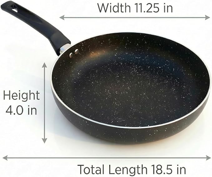 11-Inch Nonstick Frying Pan Skillet, Aluminum Omelet Pan for Eggs, Sauteing and Everyday Cooking, Induction Compatible Cookware for Gas, Electric and Ceramic