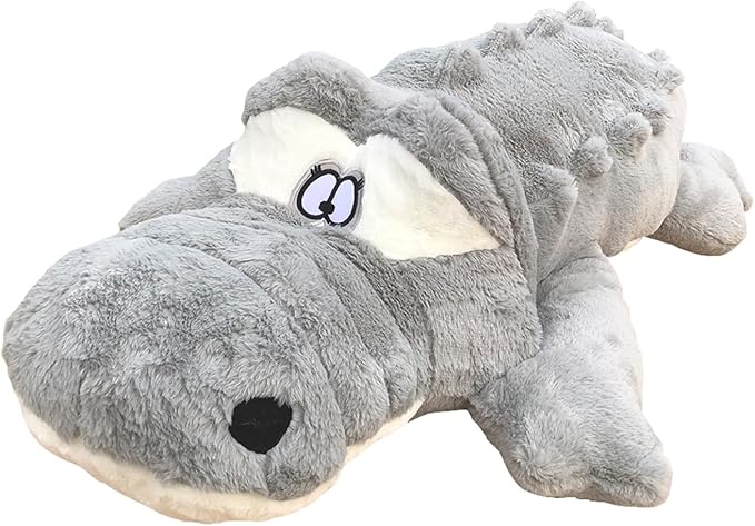 Hofun4U Alligator Plush Pillow, 38 inch Alligator Stuffed Animal, Home Decoration Christmas Valentine’s Birthday Gift for Boys Girls Adults Kids (Grey)