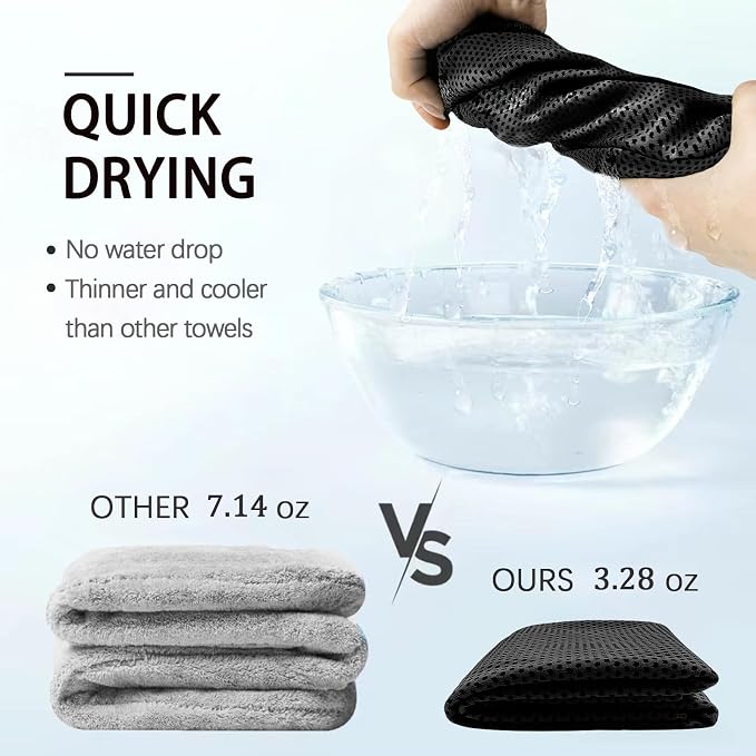 SOYOK 4 Packs Cooling Towels, 40" x 12" Microfiber Cooling Towels for Neck and Face, Soft Breathable for Working Out with Waterproof Bag & Carabiner, Suit for Running, Yoga, Climb, Travel