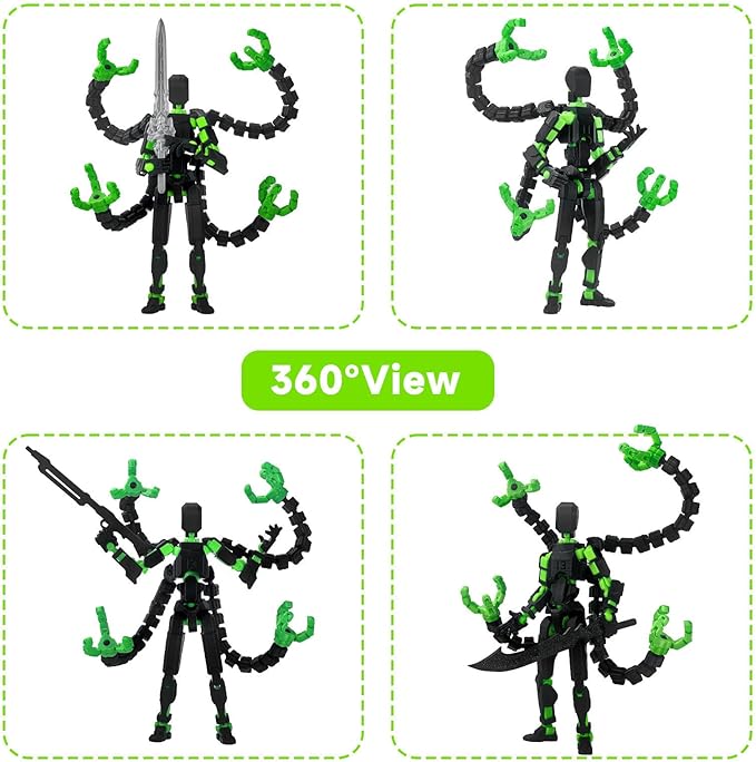 Assembly Completed T13 Action Figure 3D Printed Multi-Jointed Movable T13 Nova 13 Robot 13 Action Figure Desktop Decorations for Game Lovers