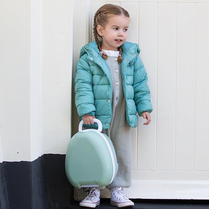My Carry Potty - Green Pastel Travel Potty, Award-Winning Portable Toddler Toilet Seat for Kids to Take Everywhere
