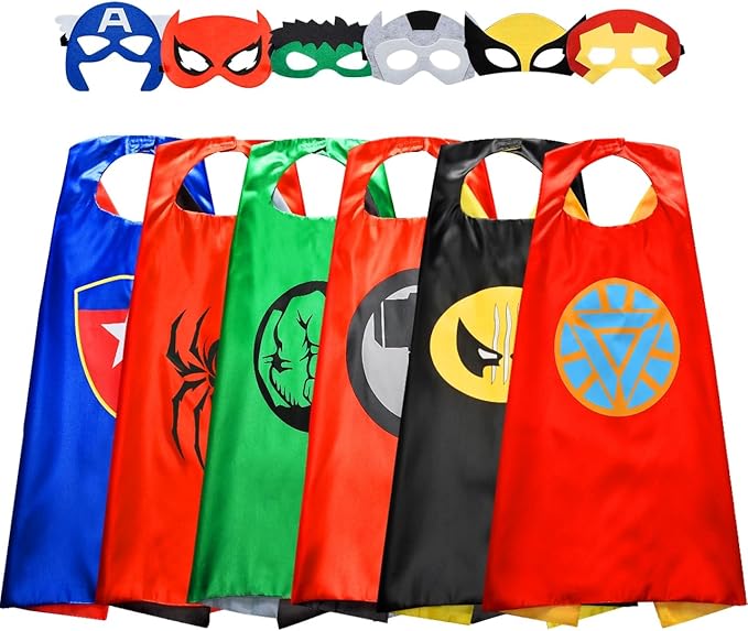 Roko Toys for 3-10 Year Old Boys, Superhero Capes for Kids Dress up Costumes Party Supplies Present Chistmas Gifts Stocking