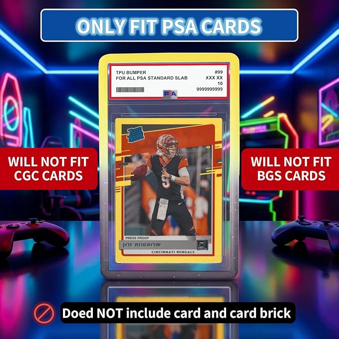 NAKIS Slab Guard for PSA Graded Cards, 5-Pack TPU Slab Protector Graded Guard Bumper Guard for PSA Graded Card Only, Gradient Color Glitter Limited Edition, (5) Multi-Color