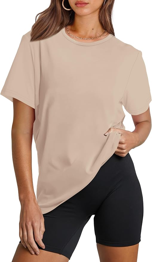 OFEEFAN Workout Tops for Women UPF 50+ Breathable Quick Dry Loose Fit T Shirt Outdoor Yoga Running Hiking Gym Tee Top