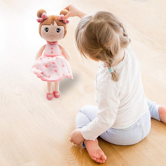 Maxshop 17'' Plush Dolls Baby Girl Toy Gifts Stuffed Doll Super Soft Plush Toy Pink with Gift Box (Pink Doll)