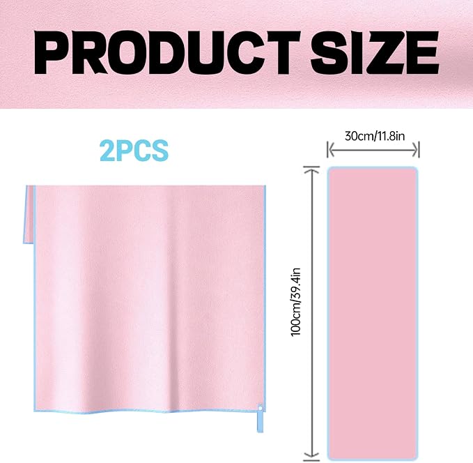 Gym Towels for Women,Workout Towels Quick Dry Towel,Yoga Towel for Hot Yoga Non Slip,Sweat Towel for Gym(2pcs,Pink)
