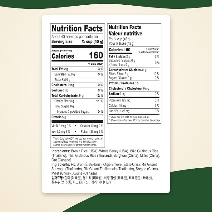 Jayone Mixed 7 Grains, 4 lbs - Korean Multigrain Rice Blend with Brown Rice, Barley, Millet & Sorghum