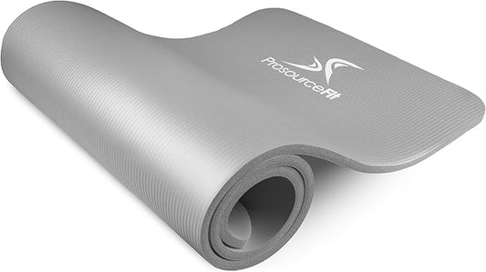 ProsourceFit Extra Thick Yoga and Pilates Mat 1/2” (13mm) or 1" (25mm), 71-inch Long High Density Exercise Mat with Comfort Foam and Carrying Strap