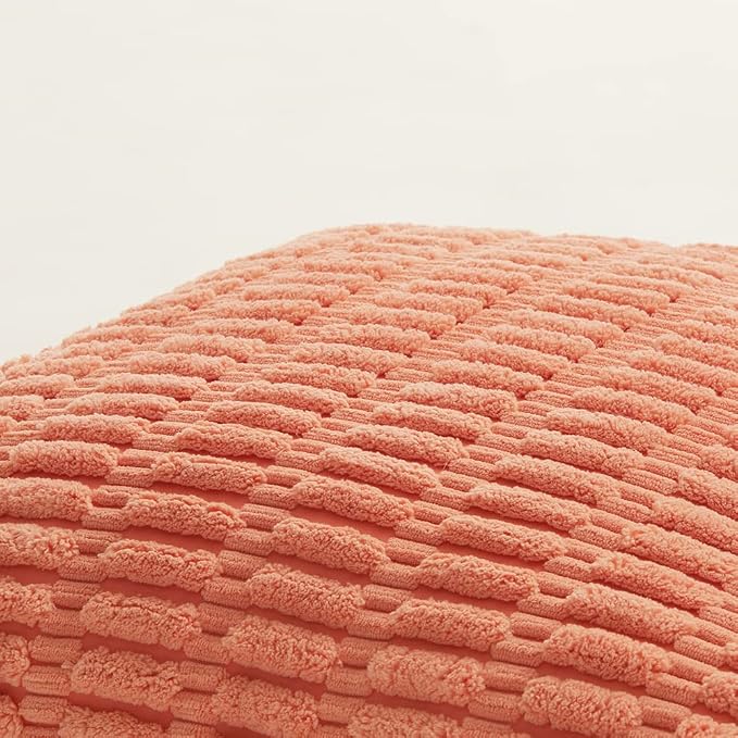 Fancy Homi 4 Packs Decorative Throw Pillow Covers for Living Room Couch Bed, Modern Farmhouse Boho Home Décor Accent Cushion Case, 18" x 18", Coral