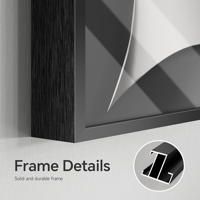 3 Piece Framed Black and White Abstract Wall Art for Living Room, Large Modern Minimalist Geometric Picture Prints Paintings, Bright Style Luxury Artwork for Bedroom Dining Room Wall Decor 20x30 Inch