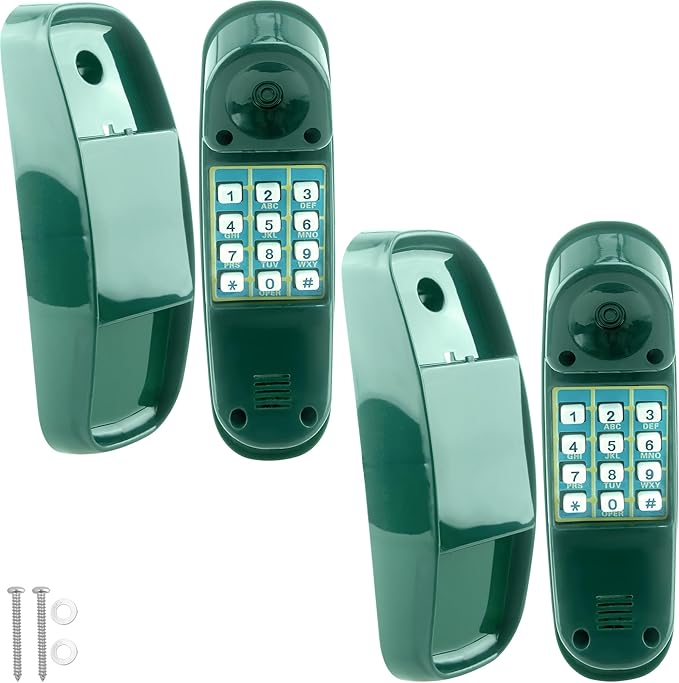 2 Pack Swingset Phone Toys Playground Swing Set Telephone Plastic Pretend Play Telephone with Numeric Key for Kids Outdoor Playground Treehouse Accessories (Green)