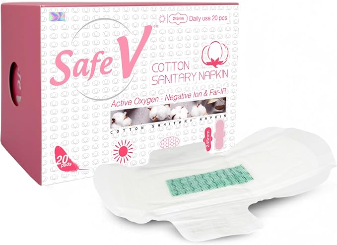 Sanitary Napkins for Women, 20pcs (245mm) - Day Use Ultra Thin Feminine Pads with Wings for Extra Heavy Flow - Breathable, Chlorine-Free, Hypoallergenic Period Pads with Leak-Proof Protection