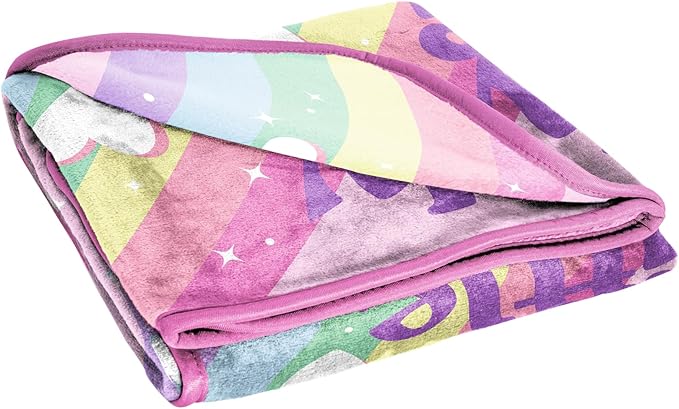 Jay Franco Plush Throw Blanket – 46" x 60" Inch Cartoon Kids Soft & Cozy Fleece Throw for Bedroom & Couch Décor, Official Licensed Product, Pink - My Little Pony