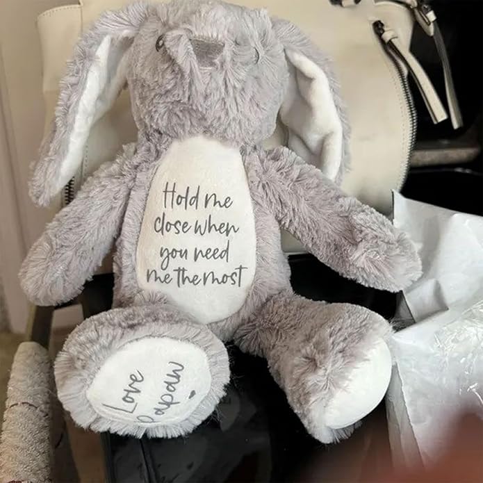 Custom Plush Bunny Keepsake Toy Hold Me Close Worry Hug Rabbit Personalized Stuffed Animal Doll Baby Shower Birthday Gift