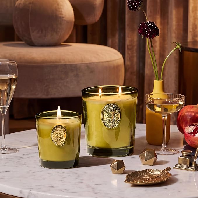 M&SENSE Large Two-Wick Soy Candle | Forest Cabin & Green | 19.8 oz, 120H Burn Time | Luxury Scented Candle for Relaxation, Gifting, Home Décor | Ideal for Bedroom, Office, Party Ambiance