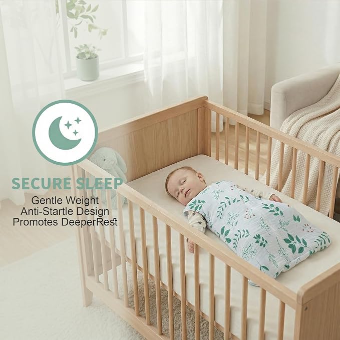 BSTOPPT 2 Pack Baby Sleep Sack 18-24 Months 100% Organic Cotton Muslin Baby Sleeping Bag 2-Way Zipper Wearable Blankets TOG 0.3 (Green & Leafy Cherry, X-Large)