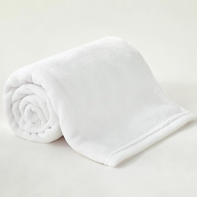 BEDELITE Fleece Blanket Soft Plush Throw for Couch White 30"x40" | Ultra Soft Fleece, Plush Microfiber, Lightweight Warmth, All Season Comfort, Fade Resistant, Machine Washable, Couch Sofa Bed