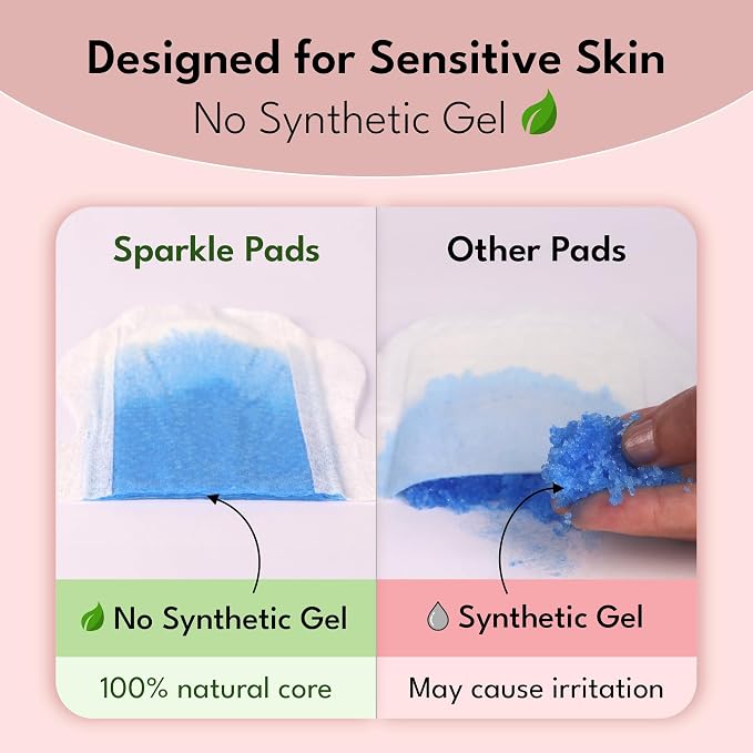 Sparkle Sanitary Pads for Women, Plant-Based Ultra Thin Pads with Wings | Feminine Pads | Organic Pads | Period Pad Softer Than Cotton Pads, Regular Absorbency, Unscented (Regular Pads, 40 Count)