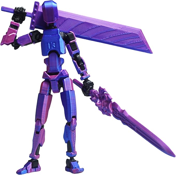 Dummy13 Action Figure Set | Pre-Assembled 3D Printed Titan and Robo Figures | Highly Articulated Robot Toys with Interchangeable Accessories | Perfect for Collectors and Hobbyists (red Green)