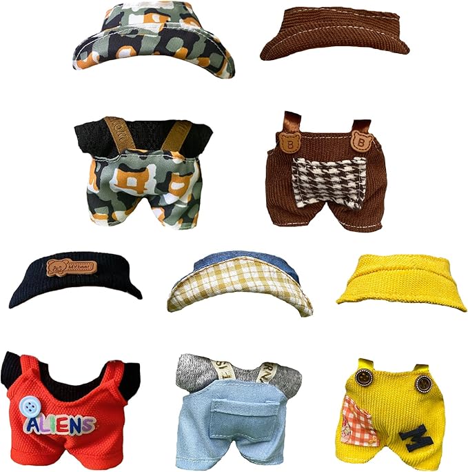 Clothes Set for 17cm Doll, 5 Pack Clothes & Outfit Pack for 17cm Dolls, Dolls Accessories for Collectors, No Doll Included (Set 5)