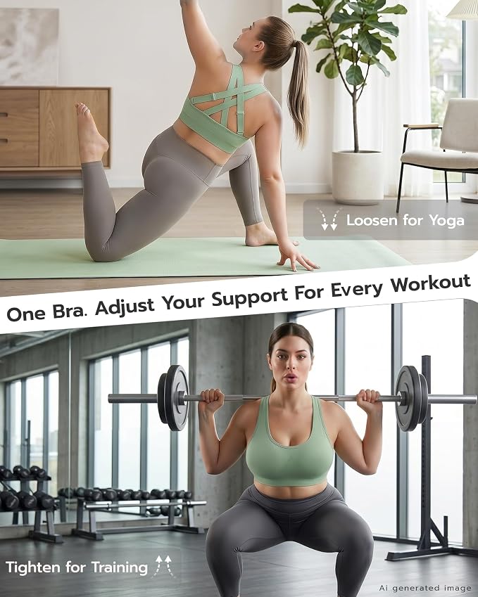 FITTIN Adjustable Sports Bra for Large-Bust: Adjust Support for Workout | No More Settling Dial in Your Perfect Fit Full Coverage No Spillage for Gym & Yoga - for C–DDD Cup Plus Size Large Bust Women