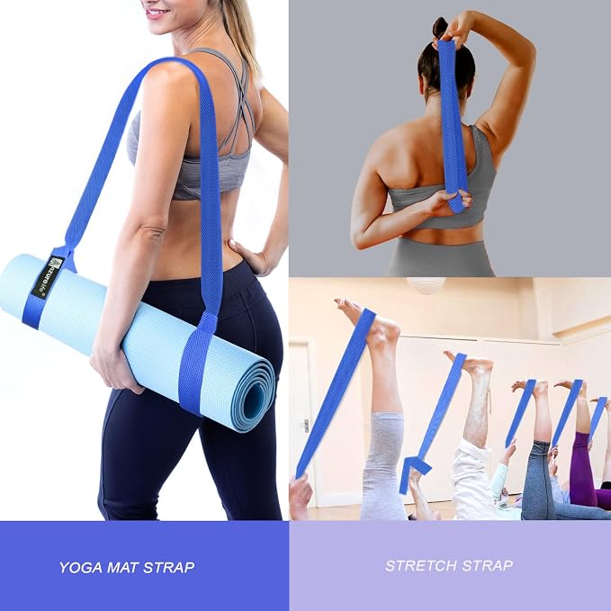 A AZURELIFE [MAT NOT Included] Yoga Mat Sling, Yoga Mat Straps for Carrying, Easy-Cinch Yoga Mat Holder Strap