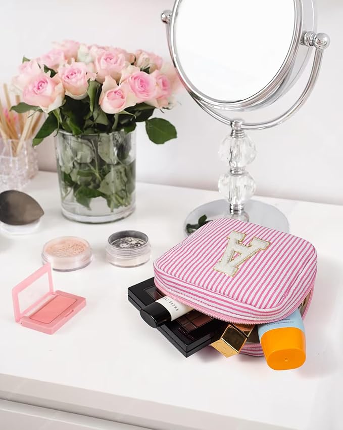 KOTORA Trendy Stuff for Her | Makeup Bag Gifts Pink Cosmetic Bag Touchland Case Stuff Gifts Skincare for 8 9 10 11 12 13 14 15 16 Year Old Gifts (Pink, A)