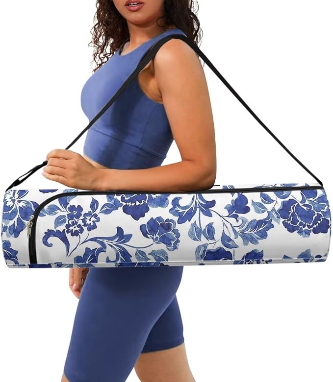 Yoga Mat Bag with Adjustable Shoulder Strap and Handle Zipper, 30in Wide x 6.3in Diameter for Yoga Mat Storage