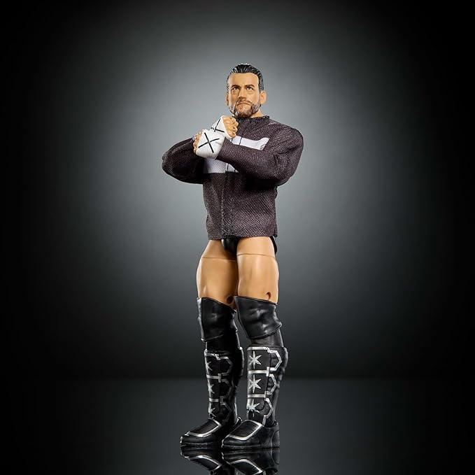 Mattel WWE Elite Action Figure & Accessories, Series #124 Set, 6-inch Collectible CM Punk with 25 Articulation Points & Swappable Hands