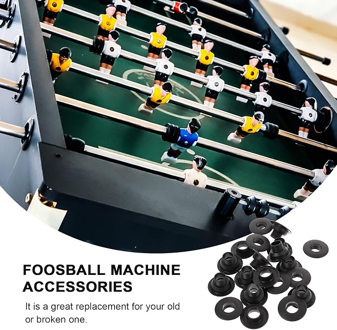 Table Foosball Bushings,10Pairs Table Football Board Bearings, Football Bearing Rods Foosball Machine Accessories, Shafts Covers Parts (Hole Diameter 16mm)