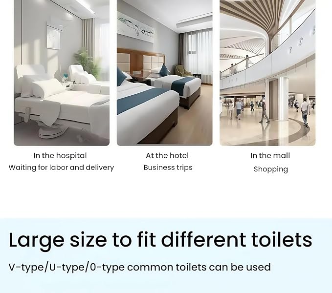 Disposable Toilet Seat Covers, White, 40x60cm, 5-Pack, Individually Wrapped, Universal Fit for U-Shape, O/V-Shape, Square Toilets
