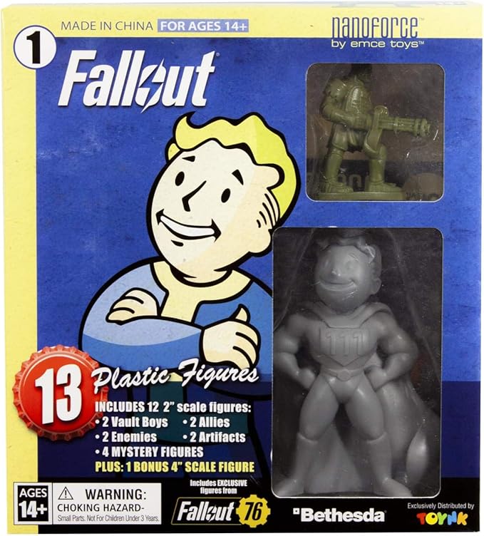 Fallout Nanoforce Series 1 Army Builder Figure Collection - Boxed Volume 1 | Vault Boy | Nuka Cola | Special Edition Collectible Gaming Figures |