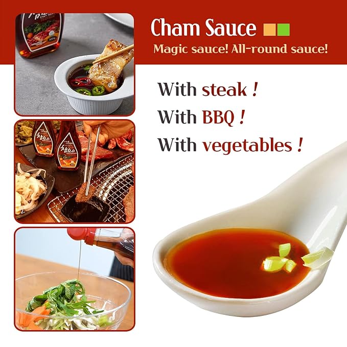 WOORI Cham Sauce Korean BBQ Dipping Sauce, 10.6 oz | Korean BBQ dipping sauce, bulgogi marinade, soy based, sweet tangy flavor, pork belly, kalbi, onion salad