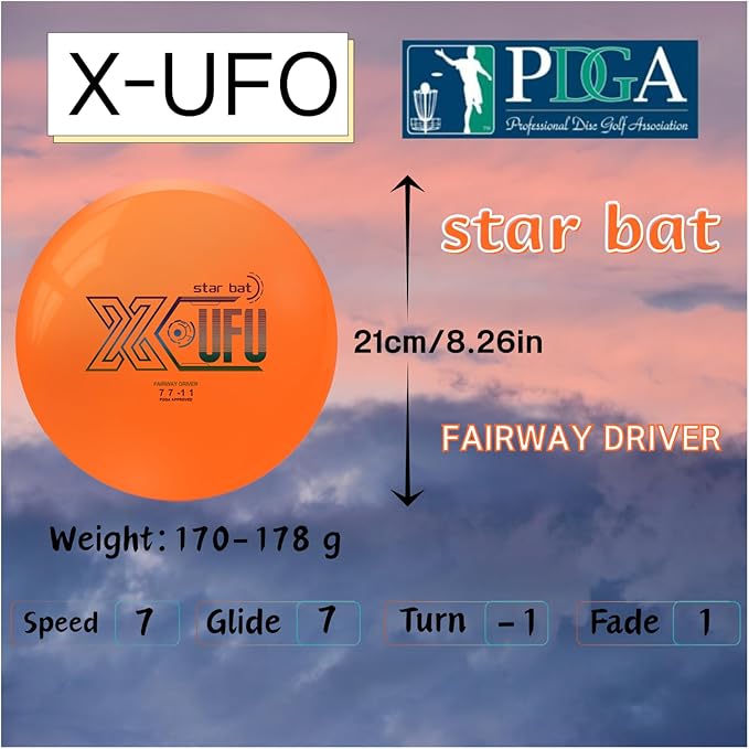 X-UFO Disc Golf Set - Disc Golf Starter Set 5 Pieces, with Putter, Driver, Mid-Range Discs, Mini Discs,Disc Golf Discs Set 170-178 Grams,PDGA Certified Golf Disc (Set 1)