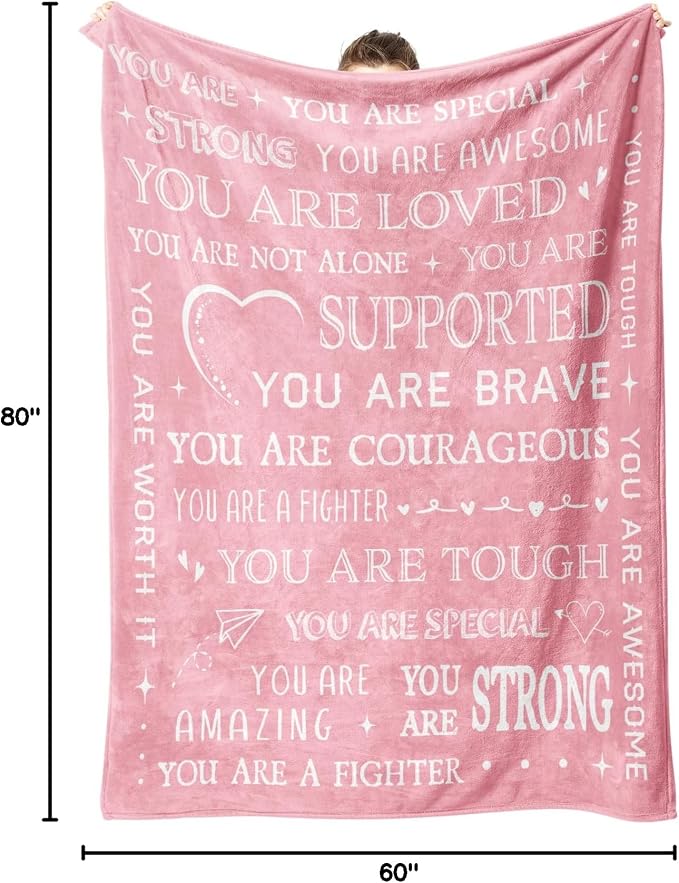 Get Well Soon Gifts for Women Men- Inspirational Gifts Blanket | Feel Better After Surgery Gifts for Sick, Thinking of You Present for Friend Sister, Sympathy Gift for Him Her, 80'' x 60''