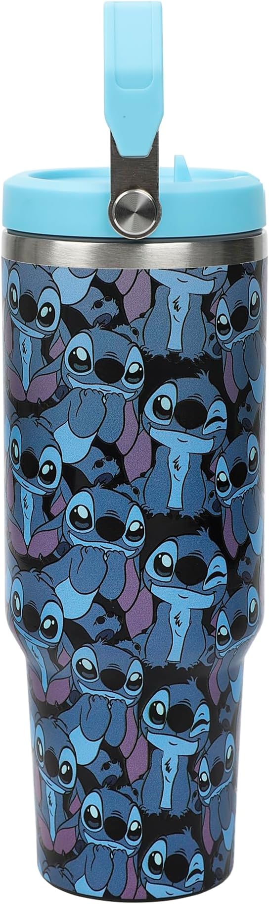 Disney Stitch All-Over Print Blue 40 Oz Stainless Steel Tumbler With Handle