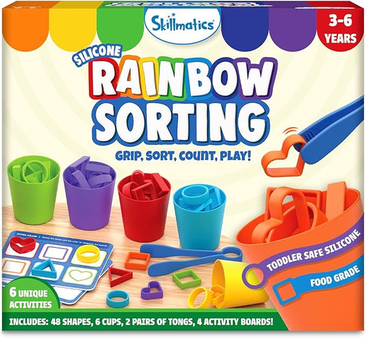 Skillmatics Silicone Rainbow Sorting Game - Learning & Educational Toy, Sorting, Counting & Sequencing Skills, Gift for Toddlers & Preschoolers Ages 3, 4, 5, 6
